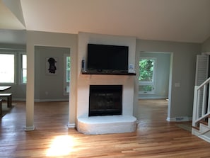 Gas Fireplace with 55 Inch Flat Screen TV