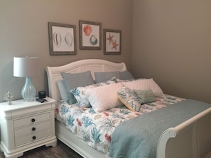 Master bedroom with king size bed and roomy closet