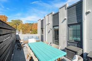 Private rooftop patio with lake view