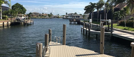 Catch all types of fish from our private dock, or tie up your boat here!