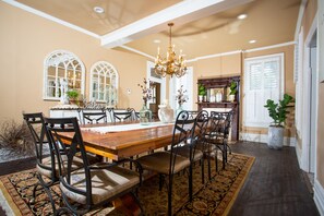 Beautiful Dining room table that seats 12 people.