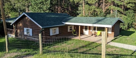 View of cabin from the road