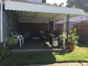 Backyard sitting area