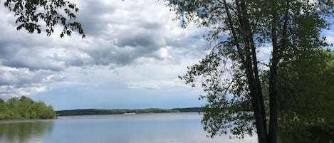 Lake front camp on a quite bay