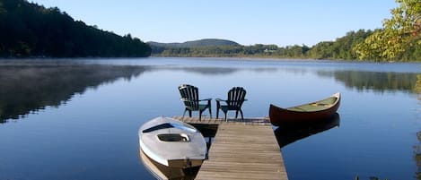 Private dock 50 feet from cottage - sailboat, canoe & two kayaks