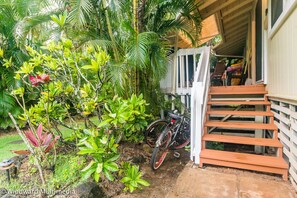 Cottage Entrance and garden facing deck