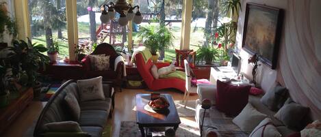 Living room with stunning view in the  large garden