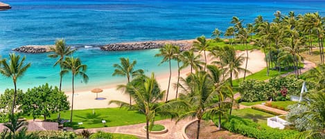 The amazing oceanfront view from our Beach Villa!