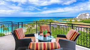 The amazing oceanfront view from our Beach Villa!