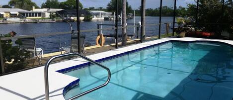 the pool overlooks the Anclote River.