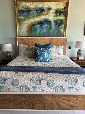 king size bed in upstairs bedroom