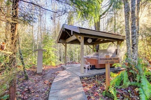 Large Hot Tub In the woods for ultimate relaxation