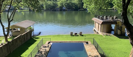 Back yard. Directly on lake Austin.
