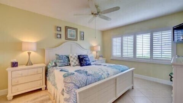 Beautiful new bedroom in soft tropical theme