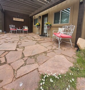 Enjoy watching the wildlife on your private patio area. Has sensor lighting.