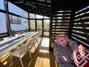 Relax in the private built-in lounge.