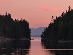 View of Entrance to Gorge Harbour at Sunset
