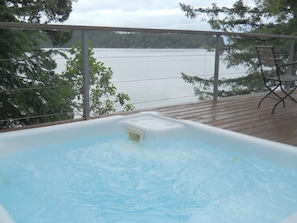 Wilcox Lodge Hot Tub on Deck with View of Gorge Harbour