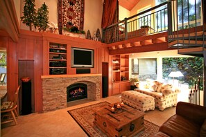 Great Entertainment System & Cozy Fireplace