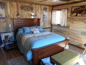 Master bedroom with comfy queen bed