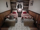 Unique bedroom with custom, hand-made quilts