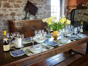 Dining room featuring a large ex-refectory dining table
