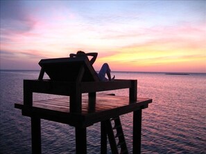 Watch the Sunset - Custom Lounger on our Dock