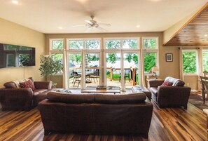 Year-round lake views from living room