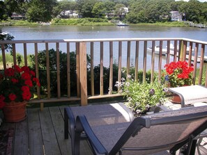 Enjoy the peaceful view from the deck while sunbathing or reading