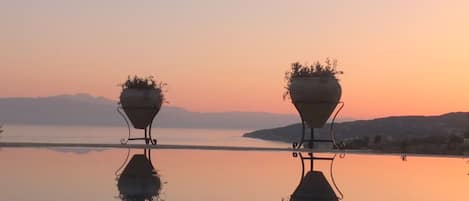 Sunset from our infinity pool