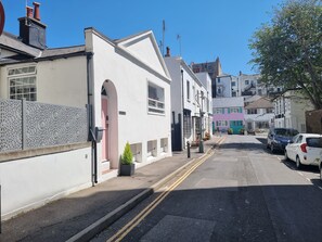 view down the street coming from the seafront