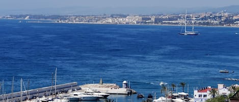 Marbella marina and Puerto Banus can be seen from the terrace