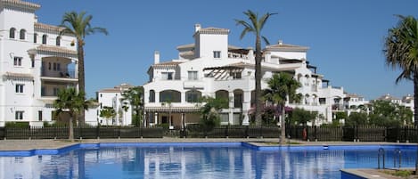 One of the many pools on the resorts 