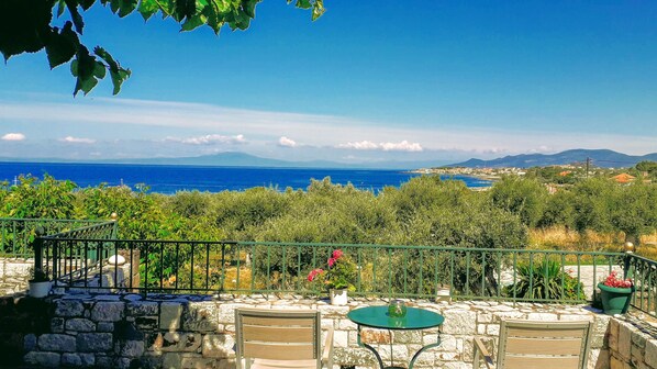 The amazing sea view from the Villa Pefnos veranda!
