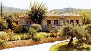 Villa Pefnos set in lovely gardens and a private olive grove.