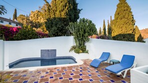 walled garden and pool with cascade