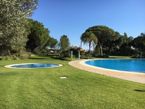 There is a large pool and a small recreation pool for toddlers.