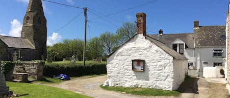 Village location next to the ancient church