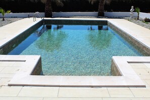 Freshly heated pool ... in March!