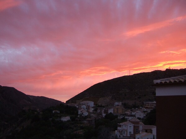 Stunning sunsets from our terrace - a perfect place to enjoy an evening drink!