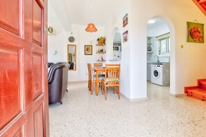 kitchen and lounge areas