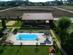 Blick auf das Ferienhaus