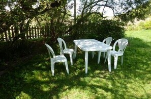 Shaded dining area