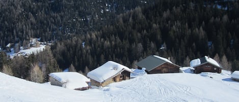 Vue du sommet du pré accessible en ski mais pas damé