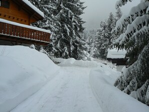 chalet en hiver