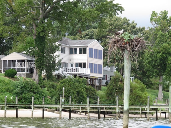 View of house with kayaks