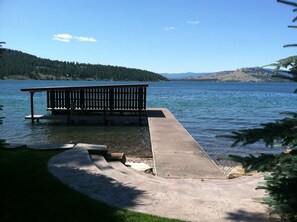 private dock and patio.  (Patio has been redone--now has fire pit, lounges, etc!