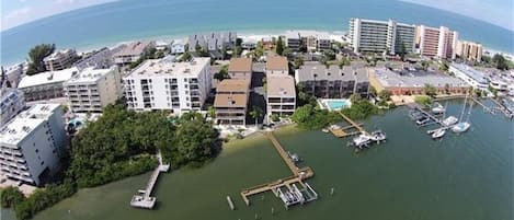 Located on the Intracoastal side across from the beach just a one-minute walk. 