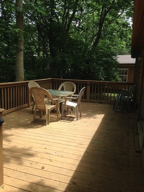 Private back deck for relaxing! 