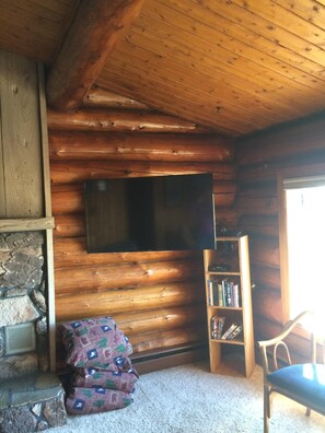 You can watch TV while looking at the river. 
